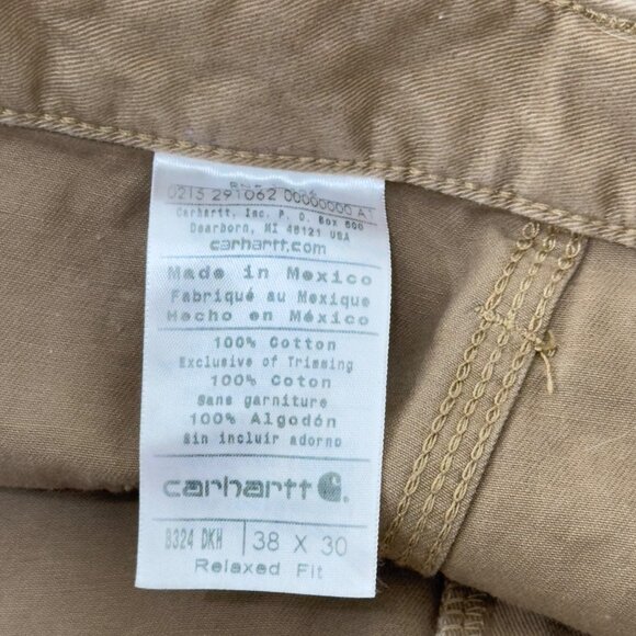 Carhartt Mens Relaxed Fit Brown Work Pants 100% Cotton Size 38x30 - Picture 3 of 10